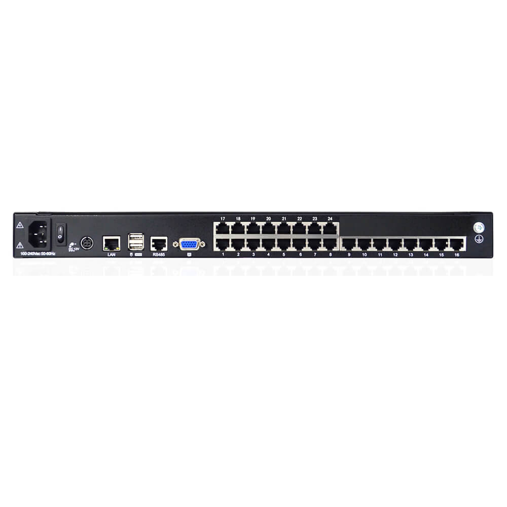 17＂ 24-Port CAT5 LCD KVM over IP Switch 1-Local / 1-Remote Access