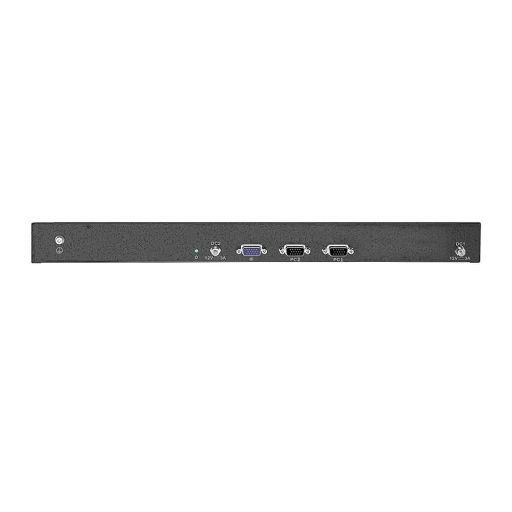 Ultra Short Depth Single Rail Widescreen 15.6” 2 Port LCD KVM Switch