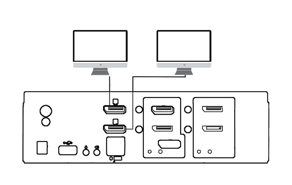 dual monitor displayport kvm switch-diagram